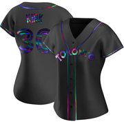 Alejandro Kirk Women's Toronto Blue Jays Alternate Jersey - Black Holographic Replica