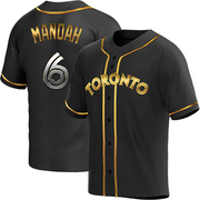 Alek Manoah Men's Toronto Blue Jays Alternate Jersey - Black Golden Replica