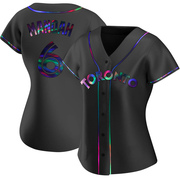 Alek Manoah Women's Toronto Blue Jays Alternate Jersey - Black Holographic Replica