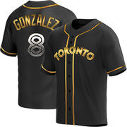 Alex Gonzalez Men's Toronto Blue Jays Alternate Jersey - Black Golden Replica