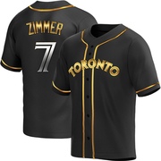 Bradley Zimmer Men's Toronto Blue Jays Alternate Jersey - Black Golden Replica