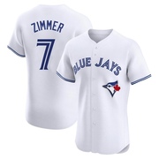 Bradley Zimmer Men's Toronto Blue Jays Home Jersey - White Elite