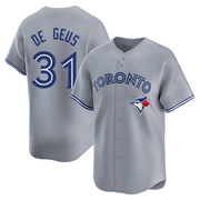 Brett de Geus Men's Toronto Blue Jays Away Jersey - Gray Limited