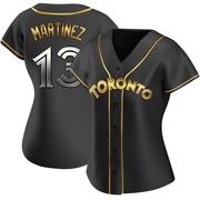 Buck Martinez Women's Toronto Blue Jays Alternate Jersey - Black Golden Replica