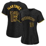 Buck Martinez Women's Toronto Blue Jays Snake Skin City Jersey - Black Replica