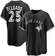 Carlos Delgado Men's Toronto Blue Jays Jersey - Black/White Replica