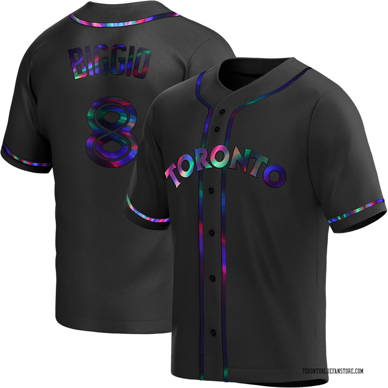 Men's Toronto Blue Jays Cavan Biggio 8 Black Golden Edition Holographic  Jersey - Dingeas