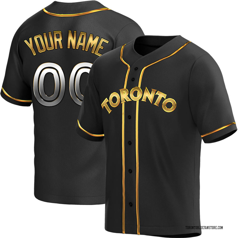 Men's Blue Jays Black 2019 Golden Edition Custom Flex Base Jersey