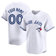 Custom Men's Toronto Blue Jays Home Jersey - White Limited