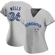 David Wells Women's Toronto Blue Jays Road Jersey - Gray Replica