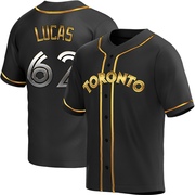 Easton Lucas Men's Toronto Blue Jays Alternate Jersey - Black Golden Replica