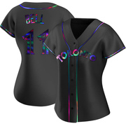 George Bell Women's Toronto Blue Jays Alternate Jersey - Black Holographic Replica