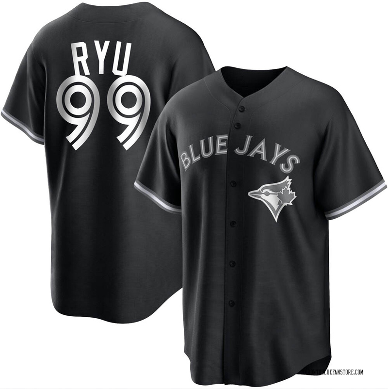 Hyun Jin Ryu Men's Toronto Blue Jays Jersey - Black/White Replica
