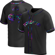 Hyun Jin Ryu Youth Toronto Blue Jays Alternate Jersey - Black Holographic Replica