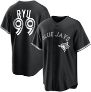 Hyun Jin Ryu Youth Toronto Blue Jays Jersey - Black/White Replica