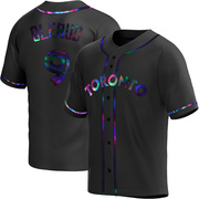 John Olerud Men's Toronto Blue Jays Alternate Jersey - Black Holographic Replica