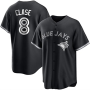 Jonatan Clase Men's Toronto Blue Jays Jersey - Black/White Replica