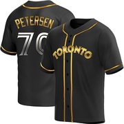 Michael Petersen Men's Toronto Blue Jays Alternate Jersey - Black Golden Replica