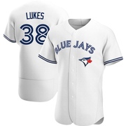 Nathan Lukes Men's Toronto Blue Jays Home Jersey - White Authentic