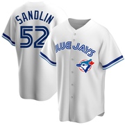 Nick Sandlin Men's Toronto Blue Jays Home Cooperstown Collection Jersey - White Replica