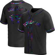 Paul Molitor Men's Toronto Blue Jays Alternate Jersey - Black Holographic Replica