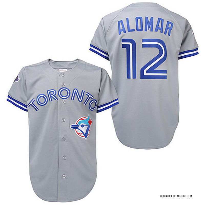 Roberto Alomar Men's Toronto Blue Jays Throwback Jersey - Grey Replica