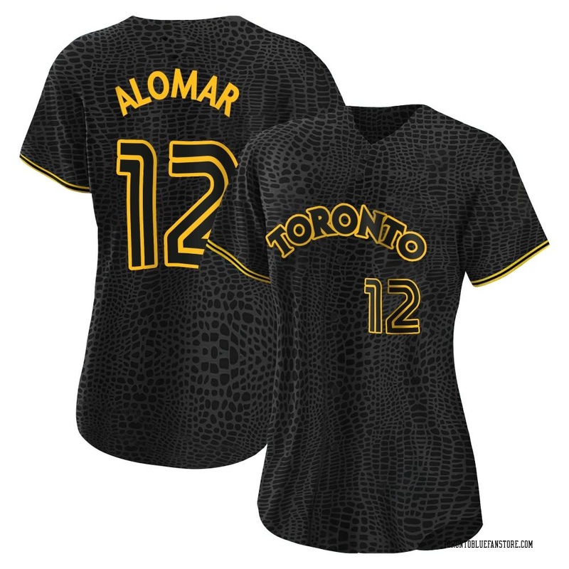 Men's Toronto Blue Jays Roberto Alomar 12 Black Golden Edition