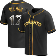 Roberto Alomar Youth Toronto Blue Jays Alternate Jersey - Black Golden Replica