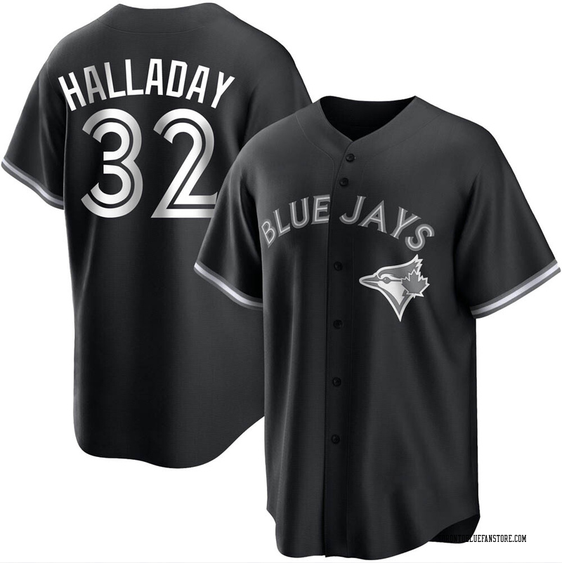 Roy Halladay Men's Toronto Blue Jays Jersey - Black/White Replica