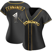 Tony Fernandez Women's Toronto Blue Jays Alternate Jersey - Black Golden Replica