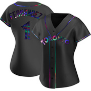 Tony Fernandez Women's Toronto Blue Jays Alternate Jersey - Black Holographic Replica