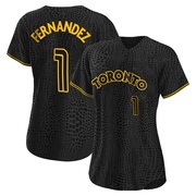 Tony Fernandez Women's Toronto Blue Jays Snake Skin City Jersey - Black Authentic