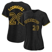 Yariel Rodriguez Women's Toronto Blue Jays Snake Skin City Jersey - Black Replica